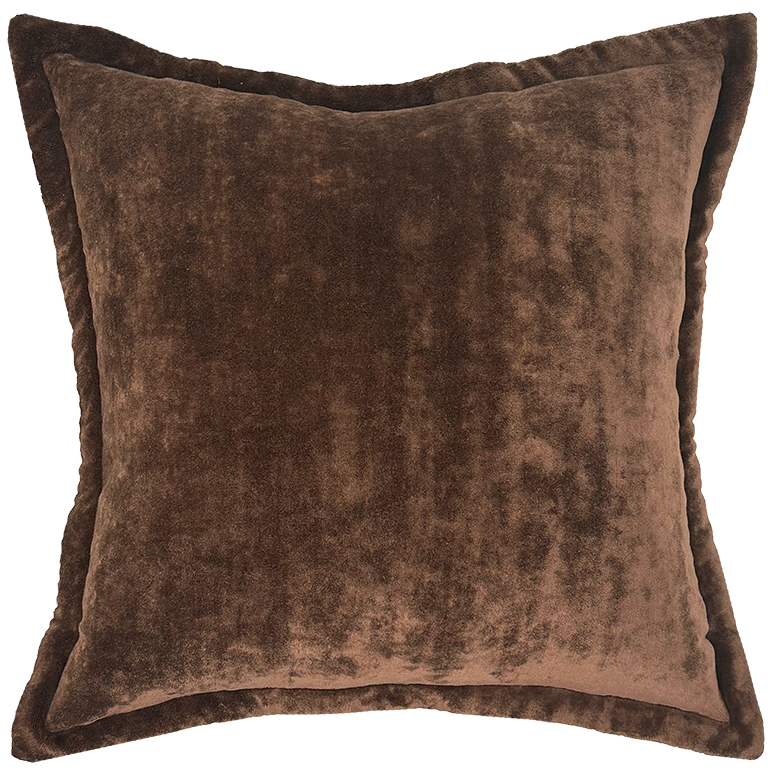 Brown textured cushion on a white background