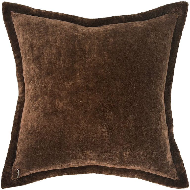 Brown textured cushion on a white background