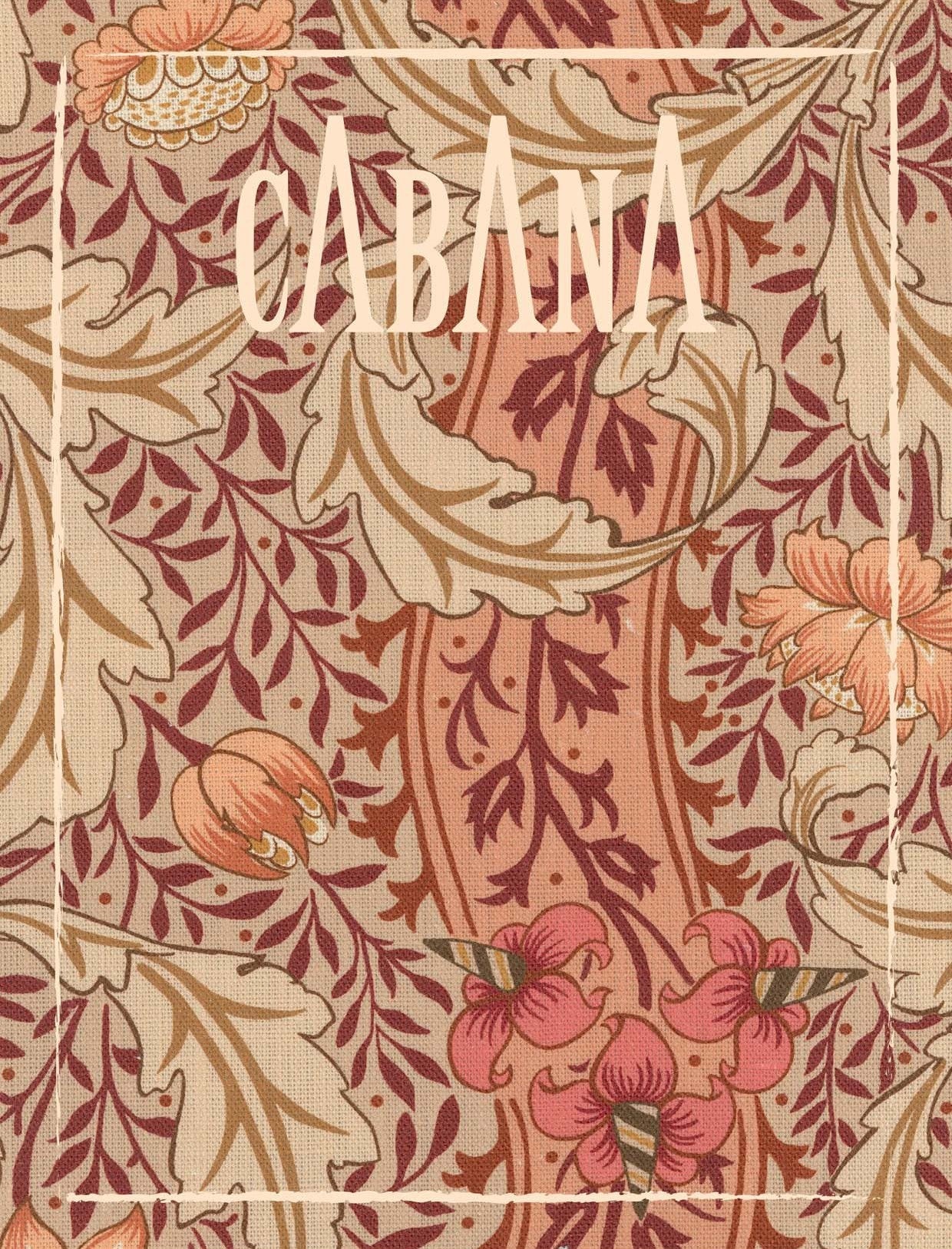 Decorative cover with floral patterns and the word 'Cabana' in a stylized font.
