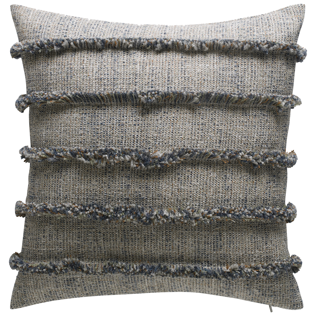 Textured cushion with layered ruffle design