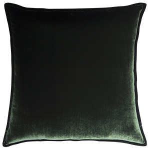 Green silk velvet cushion