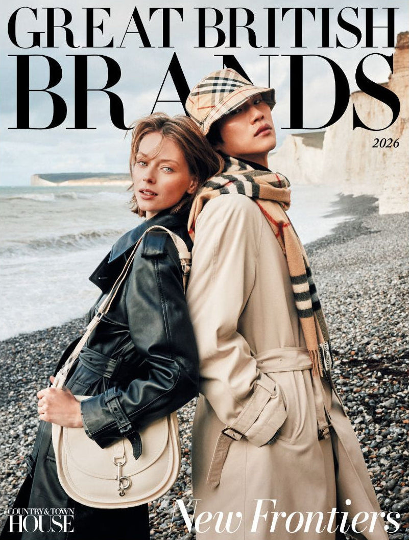 Cover of 'Great British Brands 2026' magazine featuring two women on a beach.