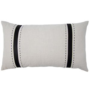 BRACKEN CUSHION WITH LEATHER STRAPS IN MUSHROOM