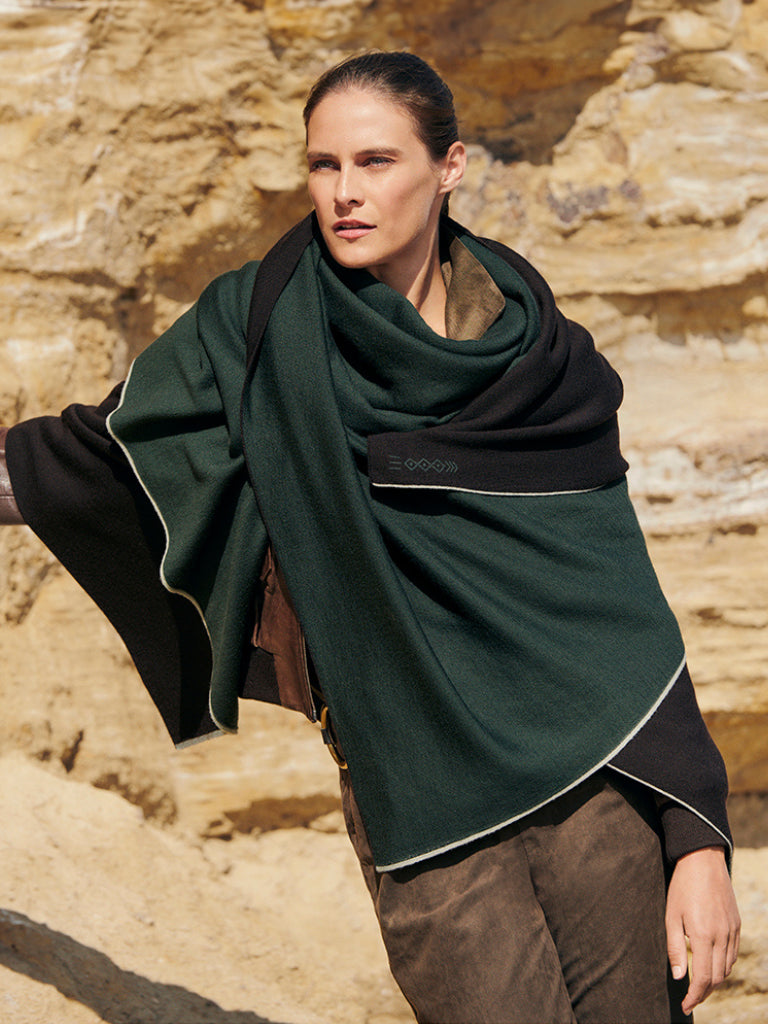Classic Merino Wool Throw - Racing Green