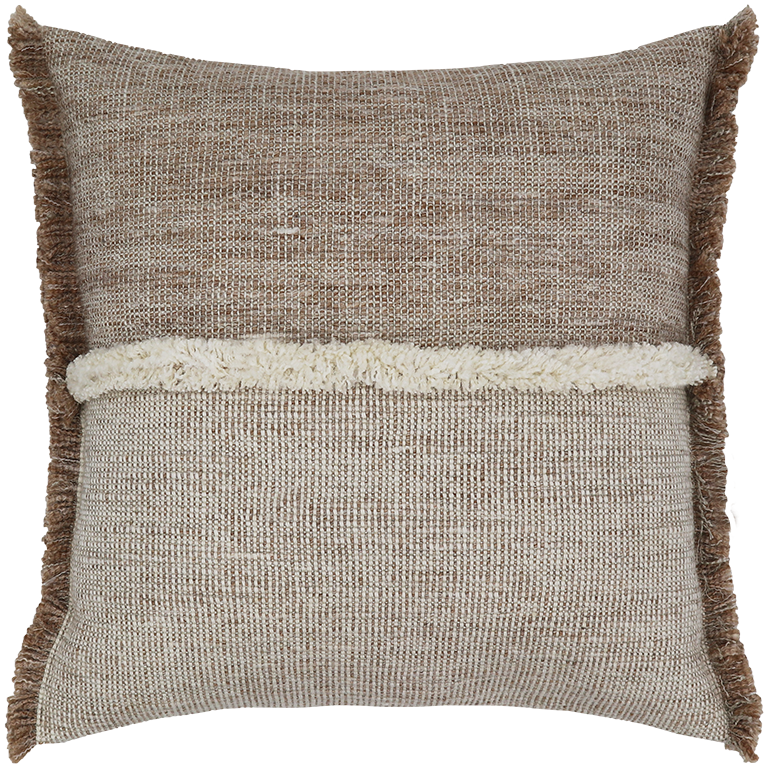 Forage Cloth Cushion with Fringing - Wren