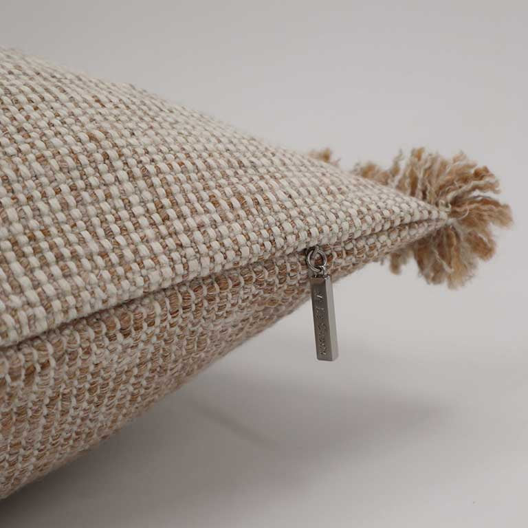 Forage Cloth Cushion with Fringing - Wren