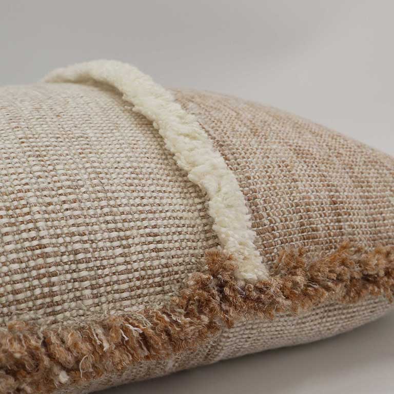 Forage Cloth Cushion with Fringing - Wren
