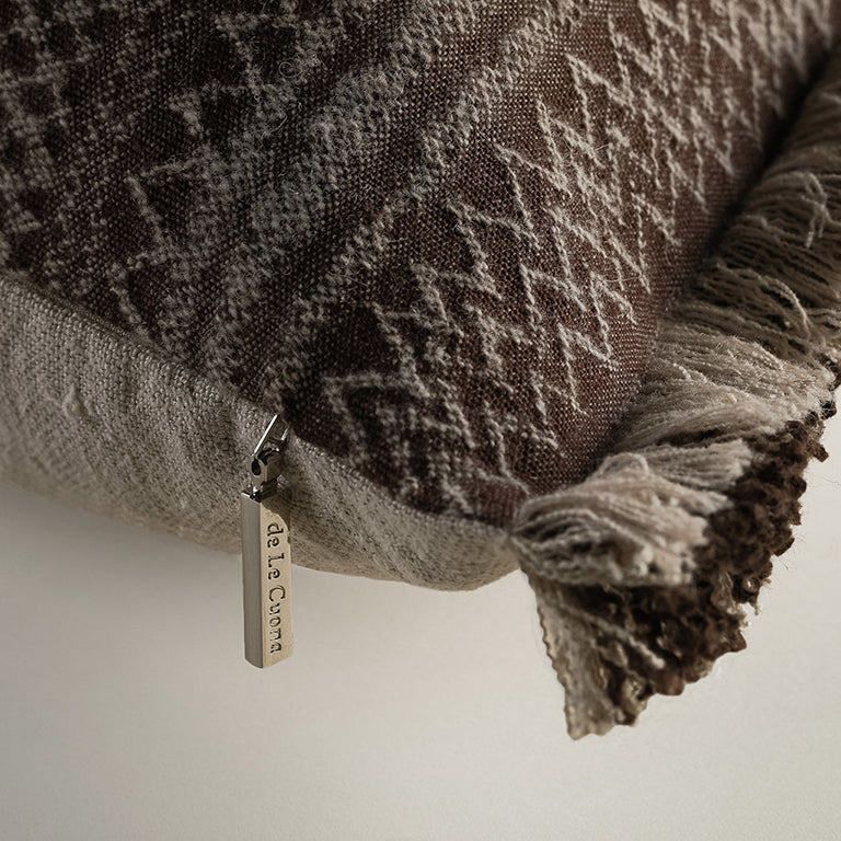 Kalahari Cushion with Fringe Detail - Honey Badger §