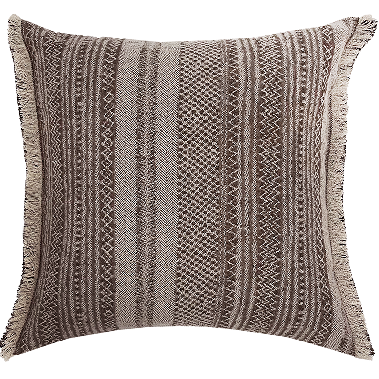 Kalahari Cushion with Fringe Detail - Honey Badger §