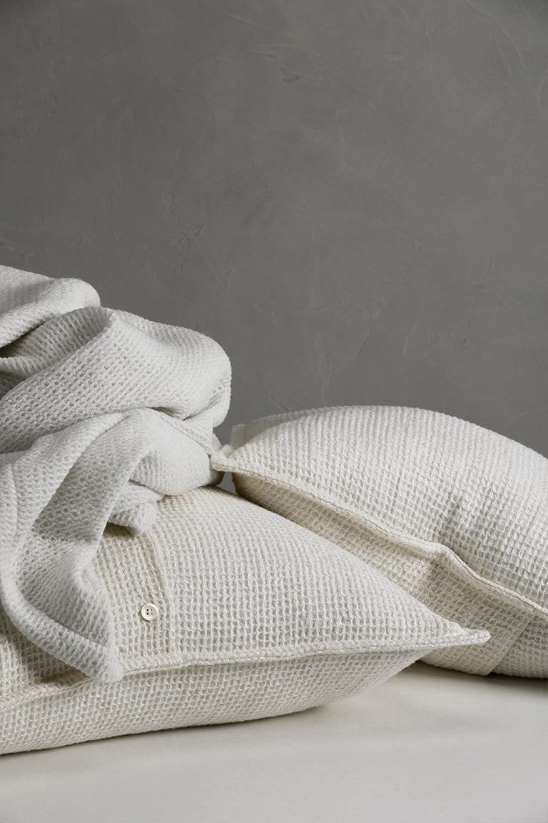 Merino Wool Waffle Throw - Cream §