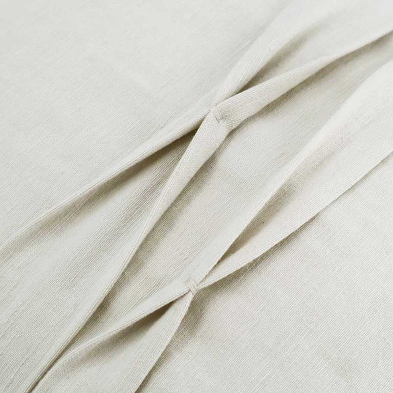 Lotus Cushion with Box Pleat Detail - Rice Paper