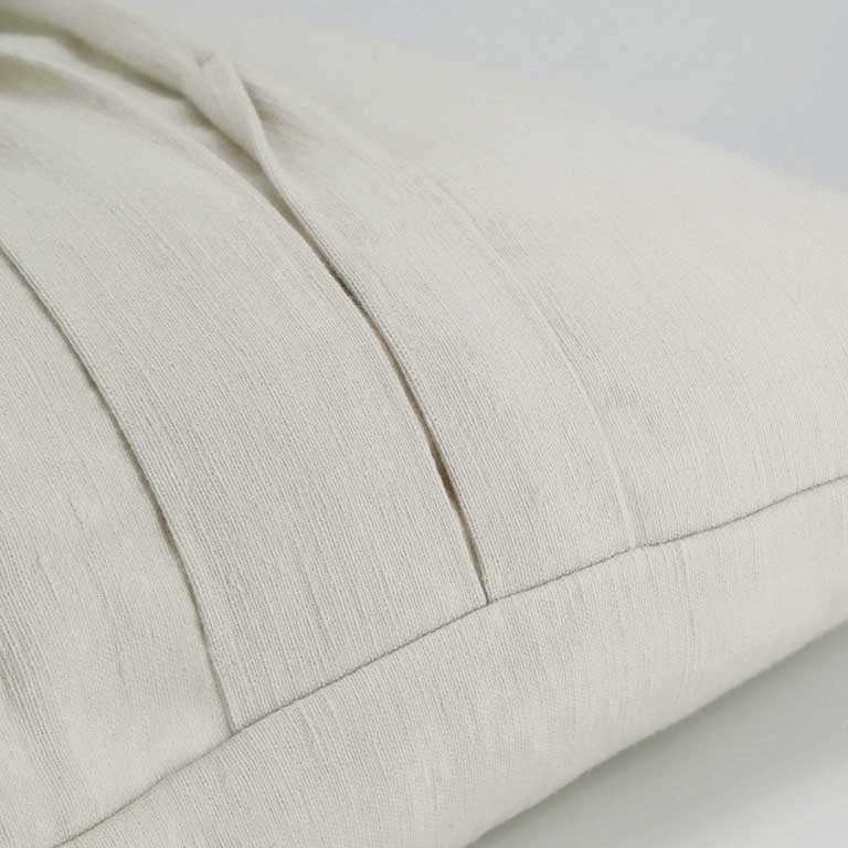 Lotus Cushion with Box Pleat Detail - Rice Paper