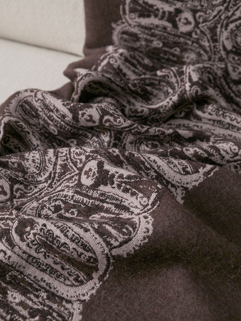 Samurai River Wool Throw - Truffle