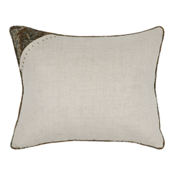 Seed Linen Cushion with Embroidery Detail - Poppy